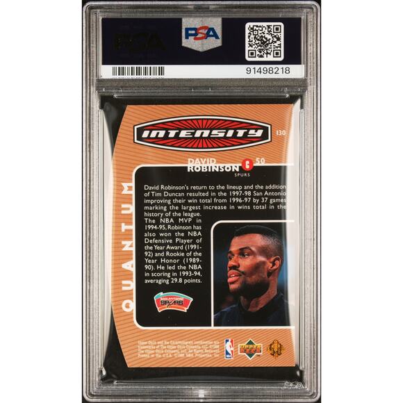 1998 Upper Deck Intensity Bronze #i30 David Robinson /1500 PSA 9 Spurs Pop 2 - Picture 2 of 5